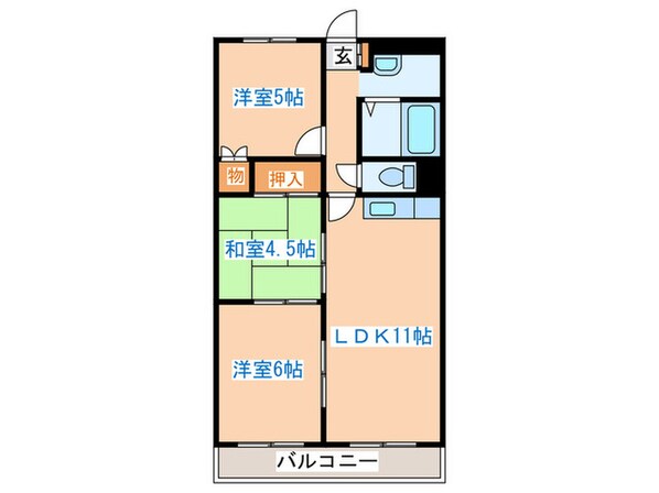 ｻﾝﾌｼﾞﾜﾋﾞﾙの物件間取画像